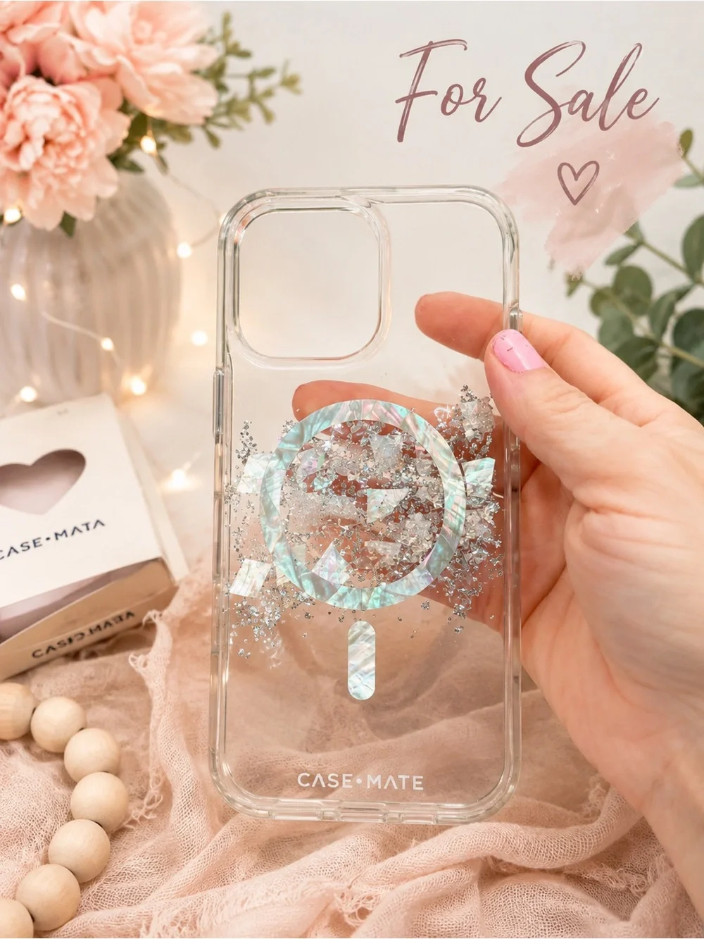 case-mate Iridescent Blue & Silver Clear MagSafe Phone Case